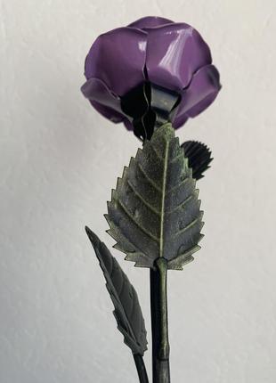 Кованая роза ручной работы подарок цветы из металла4 фото