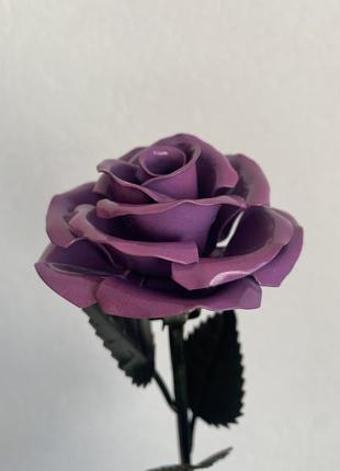 Кованая роза ручной работы подарок цветы из металла7 фото