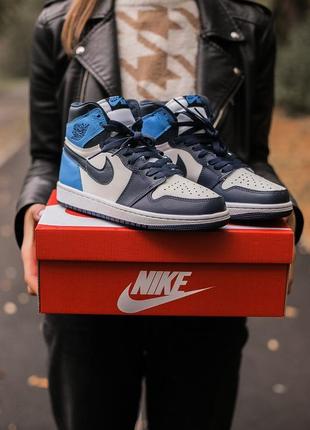 Женские кроссовки nike air jordan 1 high blue 36-37-38-39