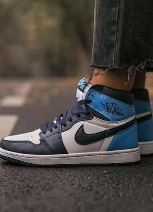 Женские кроссовки nike air jordan 1 high blue 36-37-38-394 фото