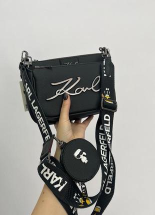 Сумка чорна karl lagerfeld pochette metall black (арт: 22006)