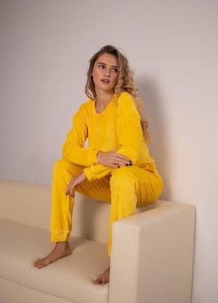 Классная женская пижама плюш велюр, костюм для дома плюшевый кофта и штаны5 фото