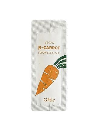 Очищающая пенка для умывания ottie vegan beta-carrot foam cleanser 1 мл