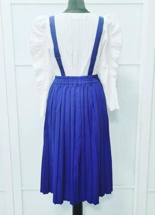 Невероятная, стильная, классная винтажная юбка в складку плиссе ретро винтаж на бретелях бретельки3 фото