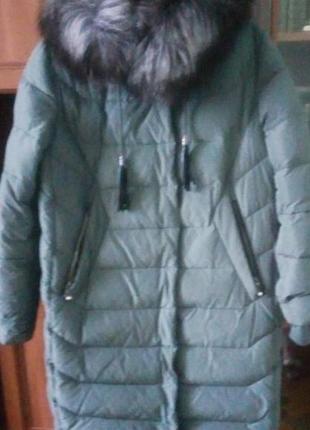 Зимове пальто, хутро чорнобурка