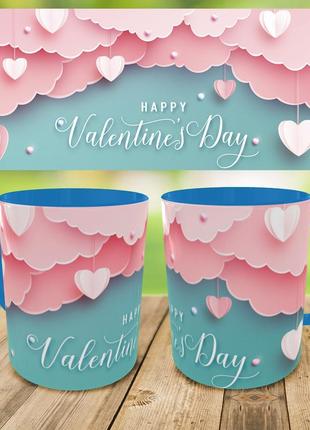 Печать на чашках,кружка с принтом"с днем святого валентина" кружка на подарок,чашка на день влюблённых