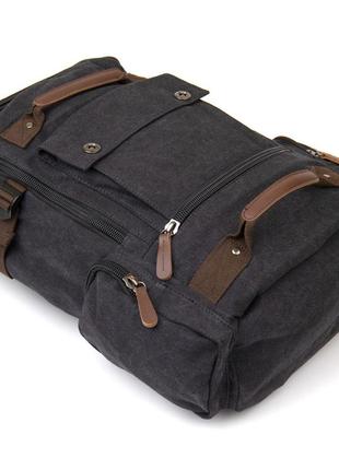 Рюкзак текстильный дорожный унисекс с ручками vintage 20663 черный