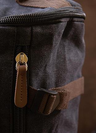 Рюкзак текстильный дорожный унисекс с ручками vintage 20663 черный