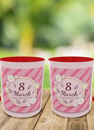 Печать на чашках,кружка с принтом"с 8 марта" кружка на подарок,чашка к 8 марта поздравление