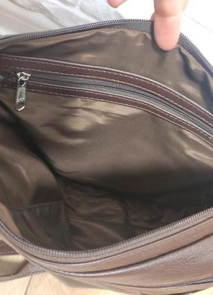 Pielino шоколадна темно коричнева шкіряна натуральна жіноча середня сумка через плече8 фото