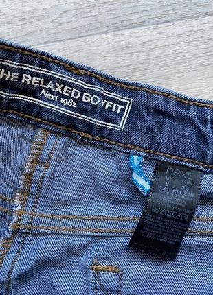 Прямые синие джинсы укороченные next boyfit 36/88 фото