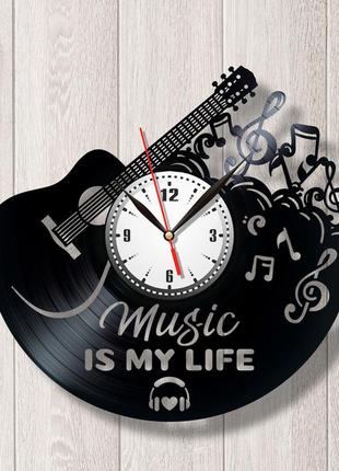 Винтажные часы гитара на часах часы с винила music is my life часы с гитарой тихие часы 30 сантиметров