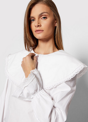 Белая элегантная блуза na-kd s-m-l6 фото
