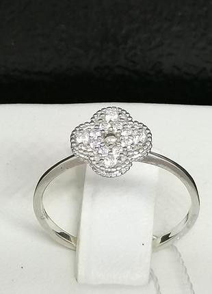 Серебряное кольцо с фианитами. артикул кв1138с 16,5