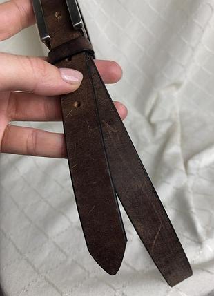Кожаный ремень euro metal italy натуральная кожа с аутентическими потёртостями пояс