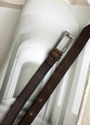 Кожаный ремень euro metal italy натуральная кожа с аутентическими потёртостями пояс