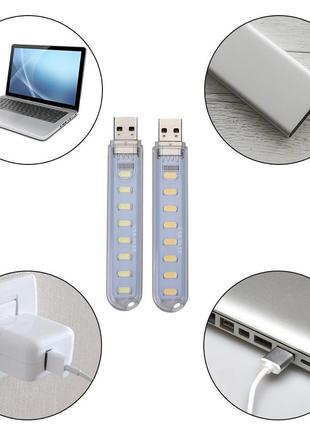 Яркая светодиодная usb юсб лампа лента  led портативный светильник от повербанка  фонарик  4894