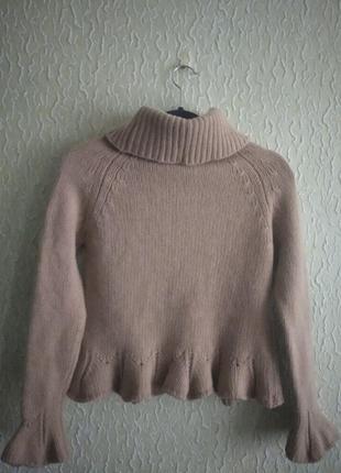 Теплый красивый свитер на худеньких ,кофточка с отворотом под горло, р.с, италия,iblues2 фото