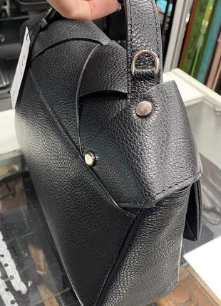 Сумка чорна плетена шкіряна італійська сумка сумка шкіряна через плече3 фото