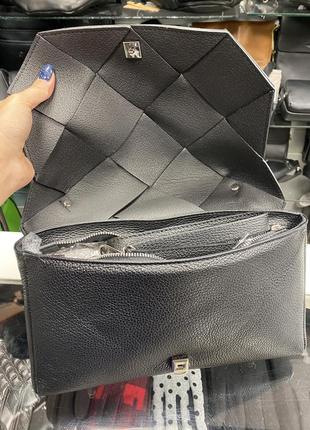 Сумка чорна плетена шкіряна італійська сумка сумка шкіряна через плече4 фото
