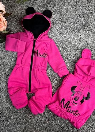 Дитячий теплий ромпер / ромпер / чоловічок на флісі для дівчинки. тёплый детский ромпер / человечек / комбинезон на флисе для девочки