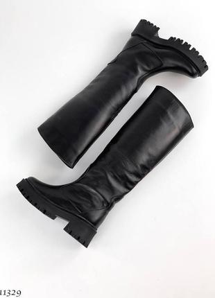 Черевики чоботи єврозима натуральна шкіра чорний3 фото