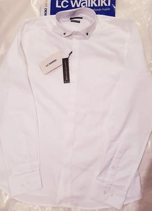 Мужская рубашка белая lc waikiki / лс вайкики2 фото
