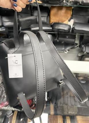 Рюкзак городской кожаный итальянский чёрный рюкзак комбинированный рюкзак7 фото
