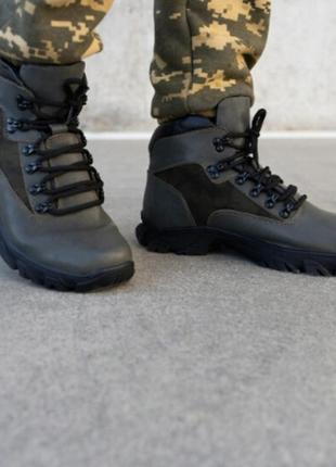 Кожаные ботинки в стиле милитари5 фото