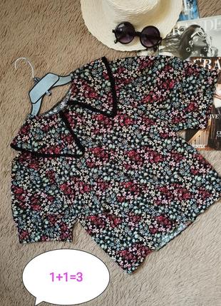 Актуальний топ з коміром і об'ємними рукавами/блузка/блуза/сорочка