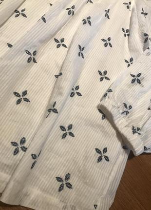 Белая натуральная хлопковая блузка , р. 14-166 фото