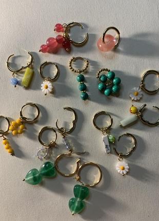 ⛓️шарики трансформеры золотые серьги с цветами желтые серьги