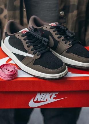 Мужские кроссовки nike air jordan 1 low x trawis scott 42-44