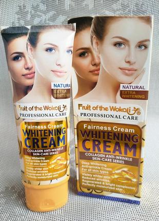 Крем для делікатного відбілювання wokali whitening cream collagen anti-wrinkle skin-care series.