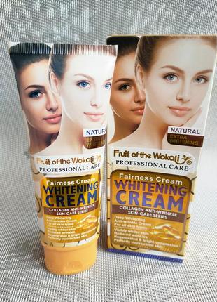 Крем для делікатного відбілювання wokali whitening cream collagen anti-wrinkle skin-care series.8 фото