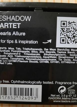 Тени для век isadora eye shadow quartet