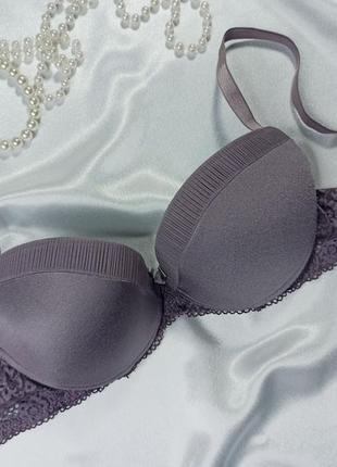 75c / 34c  гладкий  бюстгальтер з мікрофібри з мереживною спинкою well (франція)