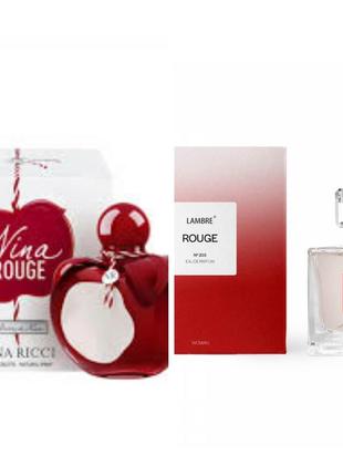 Парфумована вода lambre 203 rouge в стилі аромату nina rouge nina ricci. франция 50мл