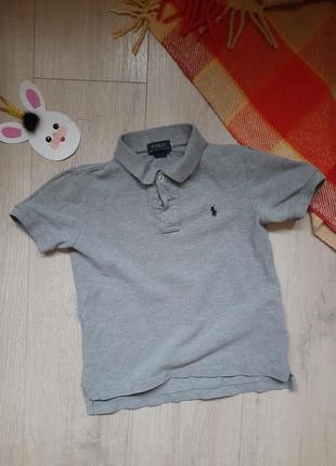 Поло футболка сіра для хлопчика polo ralph lauren1 фото