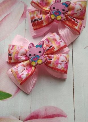 Розовые бантики мамина зайк