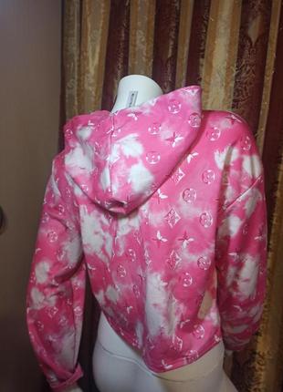 Модное розовое худи / свитшот с капюшоном2 фото