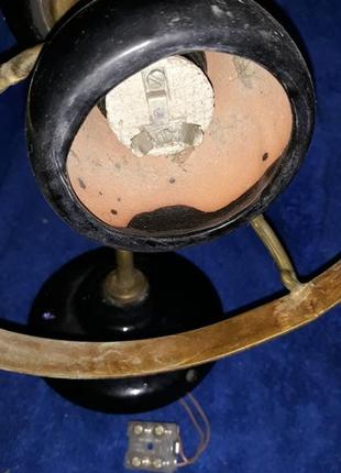 Лампа люстра старинная винтаж 70х годов керамика метал кованая ретро антикварная чёрная с золотым антик4 фото