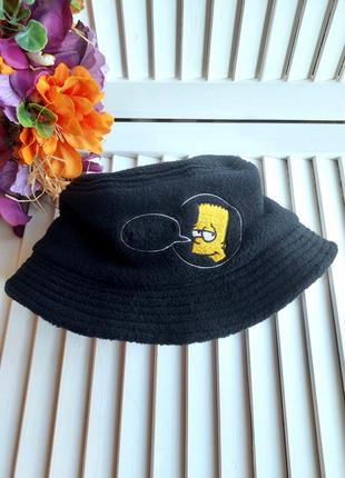 Панама теплая  черная флисовая симсон барт simpsons bart