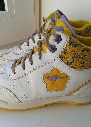 Кожаные высокие кроссовки kangaroos 32р. 20 см.