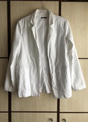 Пиджак белый льняной1 фото
