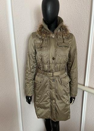 Стильний теплий пуховик , зимняя куртка пуховик с натуральним мехом4 фото