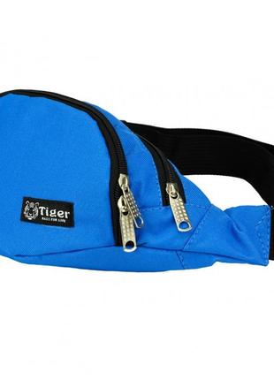 Бананка, сумка на пояс, сумка через плечо tiger голубой цвет3 фото
