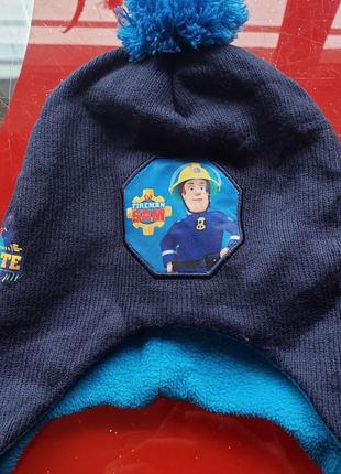 Fireman sam пожарный сэм шапка мальчику 1-2-3г 80-86-92-98см синяя7 фото