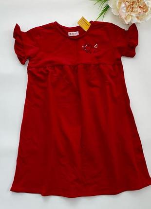 Красиве платячко для дівчинки насичено червоного кольору. //розмір: 122/128