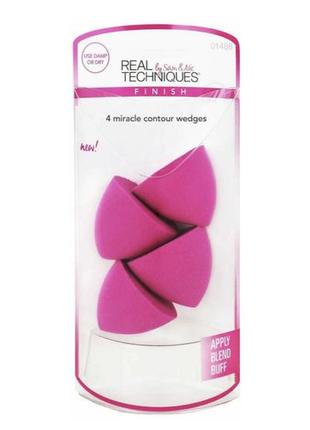 Набір спонжів для макіяжу real techniques miracle contour sponge wedges1 фото